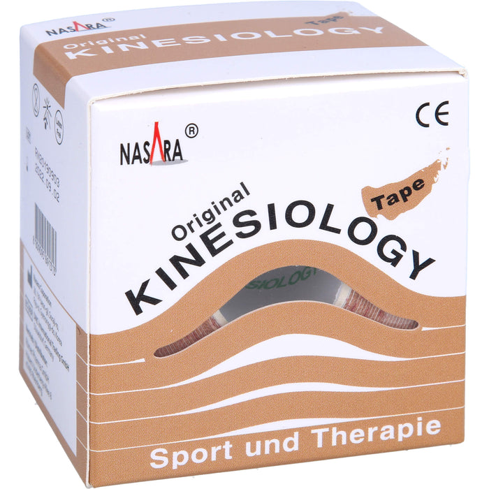 NASARA Kinesiologie Tape 5 cm x 5 m beige, 1 St. Band