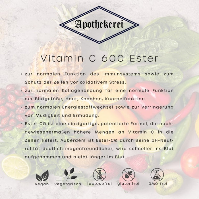 Apothekerei Vitamin C 600 mit OPC, Rutin und Quercetin, 30 St. Kapseln