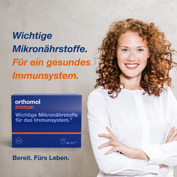 Orthomol Immun - Mikronährstoffe zur Unterstützung des Immunsystems - Nahrungsergänzung mit Vitamin C, Vitamin D und Zink, 30 St. Tagesportionen