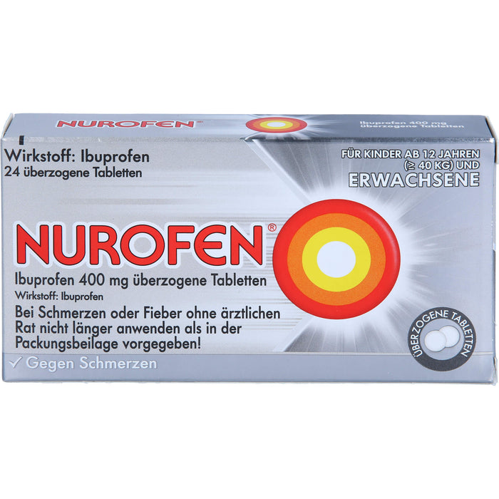 Nurofen Ibuprofen 400 mg Tabletten bei Schmerzen, 24 St. Tabletten