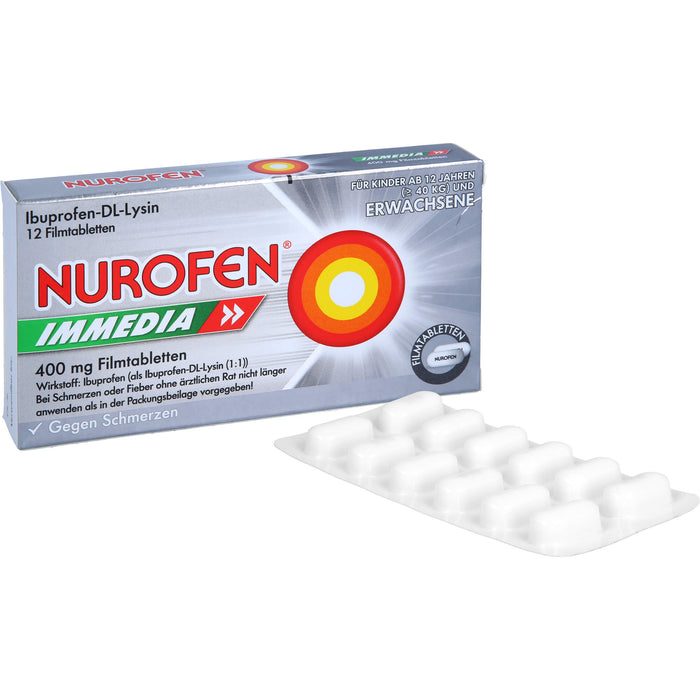 Nurofen Immedia 400 mg Filmtabletten bei Schmerzen, 12 St. Tabletten