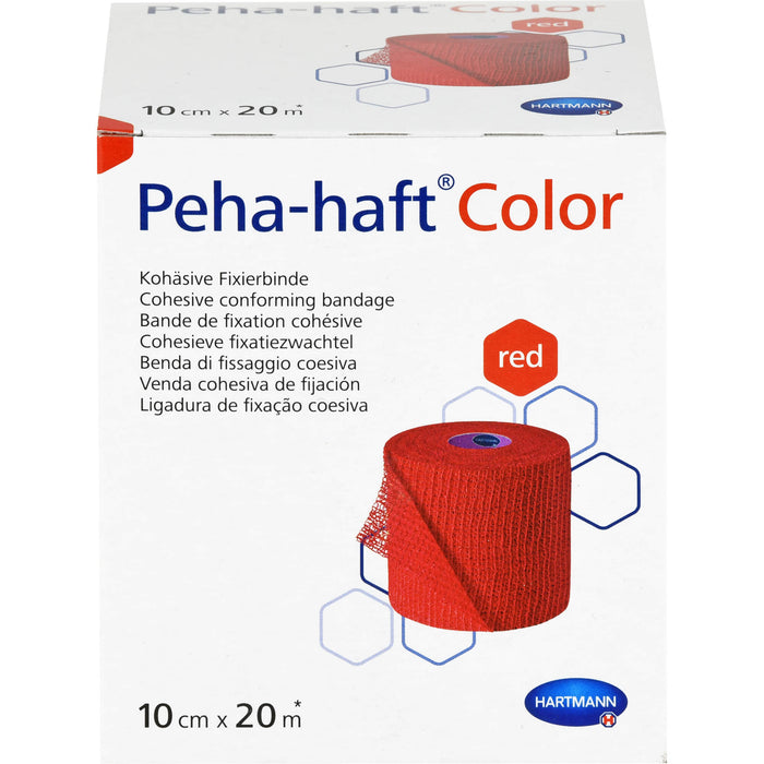 HARTMANN Peha-haft Color Fixierbinde latexfrei 10 cm x 20 m rot, 1 St. Binde