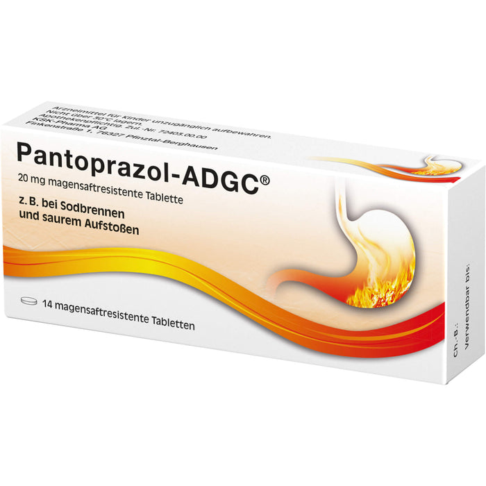 Pantoprazol-ADGC 20 mg Tabletten bei Sodbrennen, 14 St. Tabletten