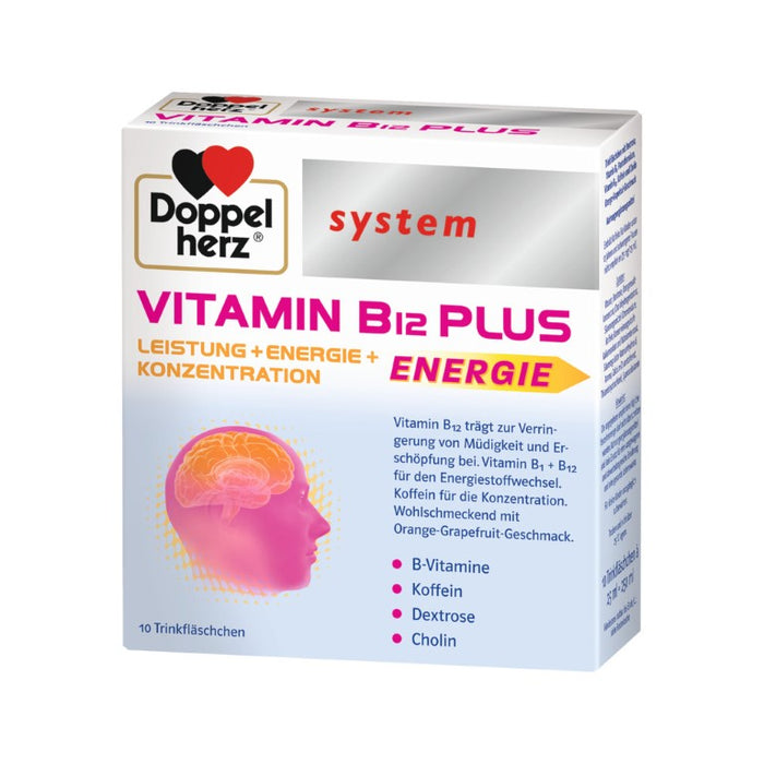 Doppelherz system Vitamin B12 Plus Energie Trinkfläschchen, 10 St. Ampullen