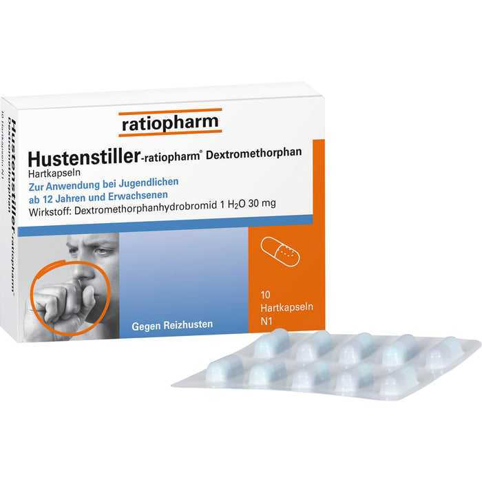 Hustenstiller-ratiopharm Dextromethorphan Hartkapseln, 10 St. Kapseln