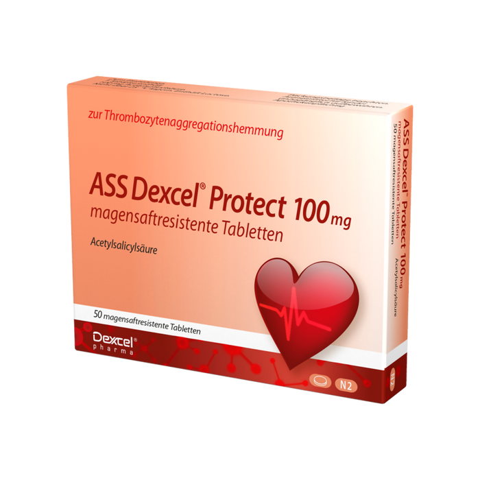 ASS Dexcel Protect 100 mg magensaftresistente Tabletten, 50 pcs. Tablets