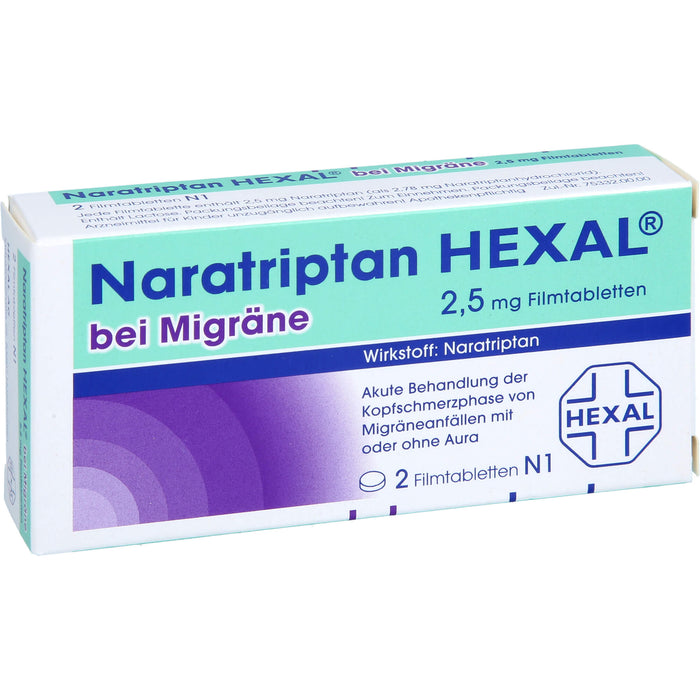 Naratriptan HEXAL bei Migräne Filmtabletten, 2 St. Tabletten