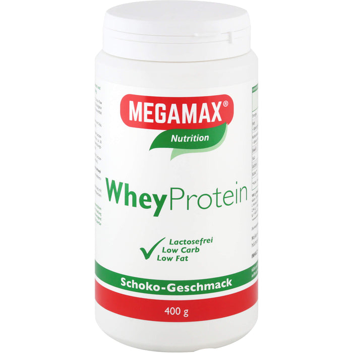 MEGAMAX Basic & Active Whey Protein Molkeneiweiß Pulver Schoko-Geschmack, 400 g Pulver