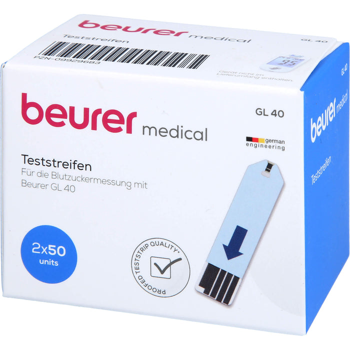 Beurer GL40 Blutzuckerteststreifen, 100 St. Teststreifen