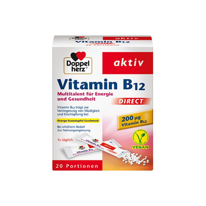 Doppelherz Vitamin B12 direct Portionsbeutel, 20 St. Beutel