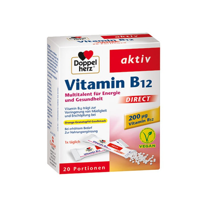 Doppelherz Vitamin B12 direct Portionsbeutel, 20 St. Beutel