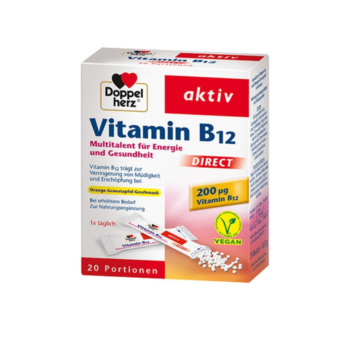 Doppelherz Vitamin B12 direct Portionsbeutel, 20 St. Beutel