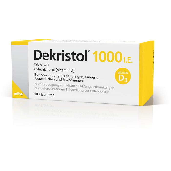 Dekristol 1000 I.E. Tabletten bei Vitamin-D-Mangelerkrankungen und zur unterstützenden Behandlung der Osteoporose, 100 pcs. Tablets