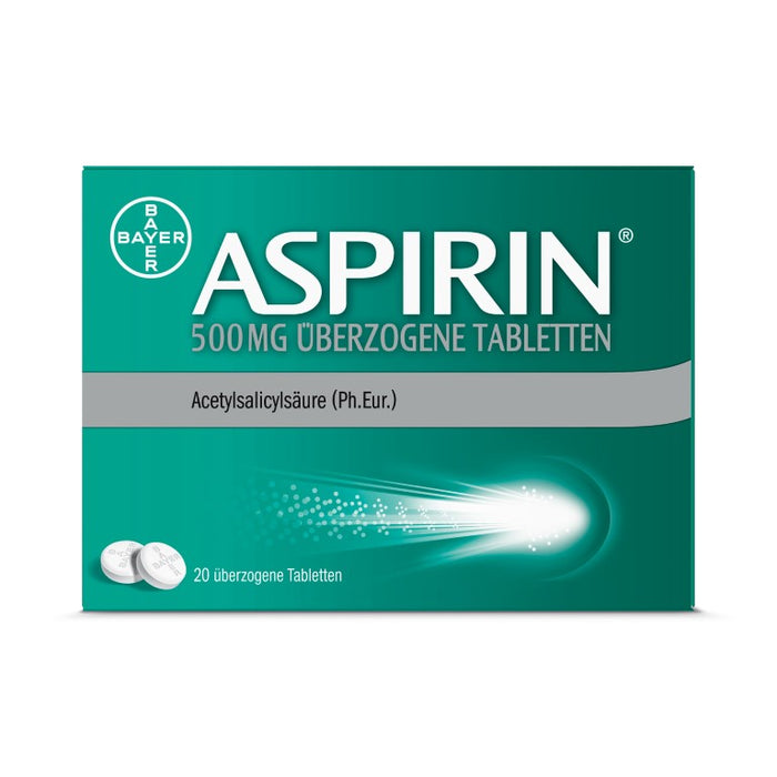 ASPIRIN 500 mg überzogene Tabletten, 20 St. Tabletten