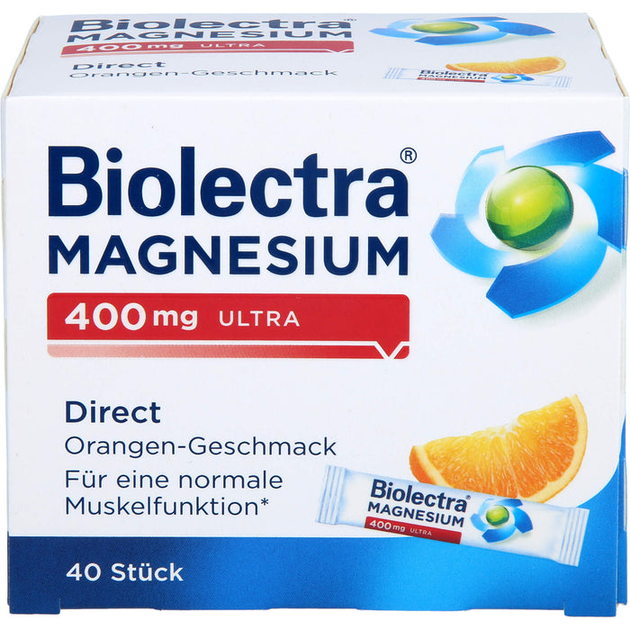 Biolectra Magnesium 400 mg ultra Direct Granulat Orangengeschmack, 40 pcs. Sachets