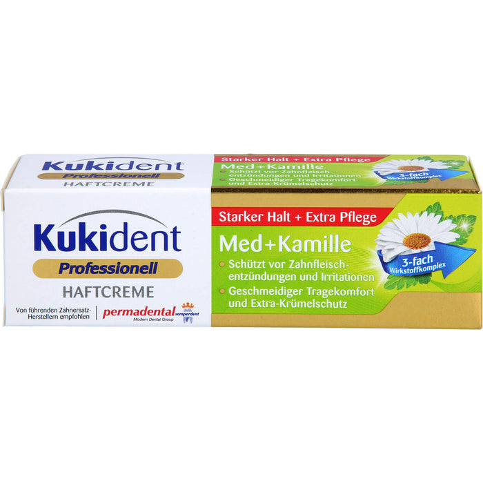 Kukident Haftcreme Med + Kamille extra starker Halt, 40 g Creme