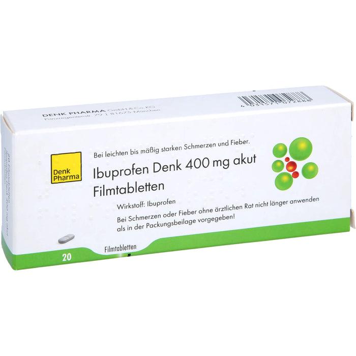 Ibuprofen Denk 400 mg akut Filmtabletten, 20 St FTA