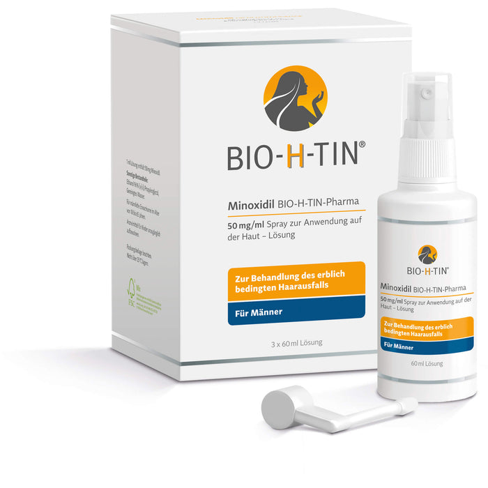 BIO-H-TIN Minoxidil Spray für Männer, 180 ml Solution