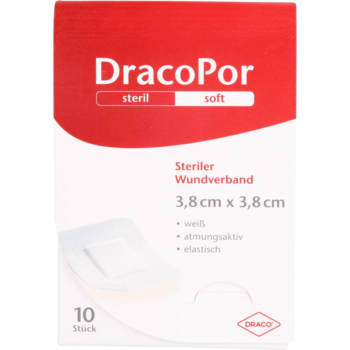 DRACOPOR Wundverband steril 3,8x3,8cm, 10 St. Pflaster