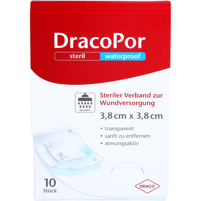 DRACOPOR waterproof Wundverband steril 3,8x3,8cm, 10 St. Pflaster