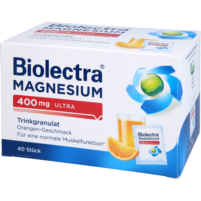 Biolectra Magnesium 400 mg ultra orange Trinkgranulat, 40 St. Beutel