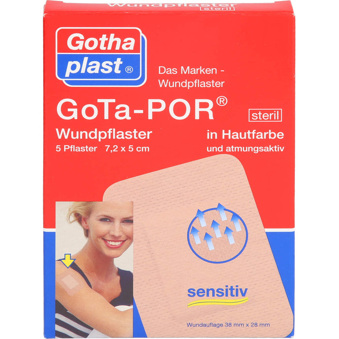 GoTa-POR Wundpflaster steril 7,2x5cm hautfarben, 5 St. Pflaster