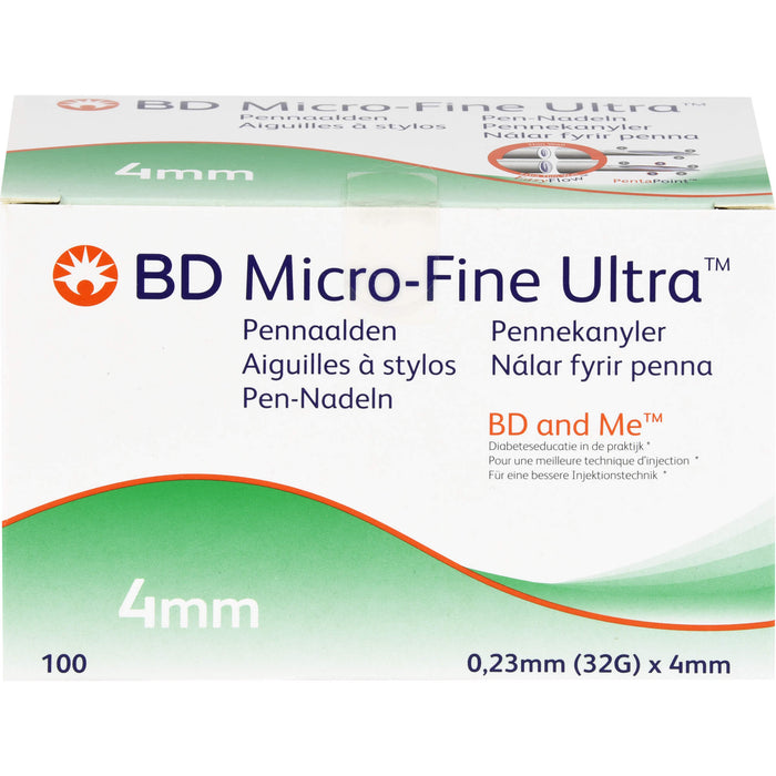 BD MICRO-FINE Ultra Pen-Nadeln 0,23x4 mm, 100 St KAN