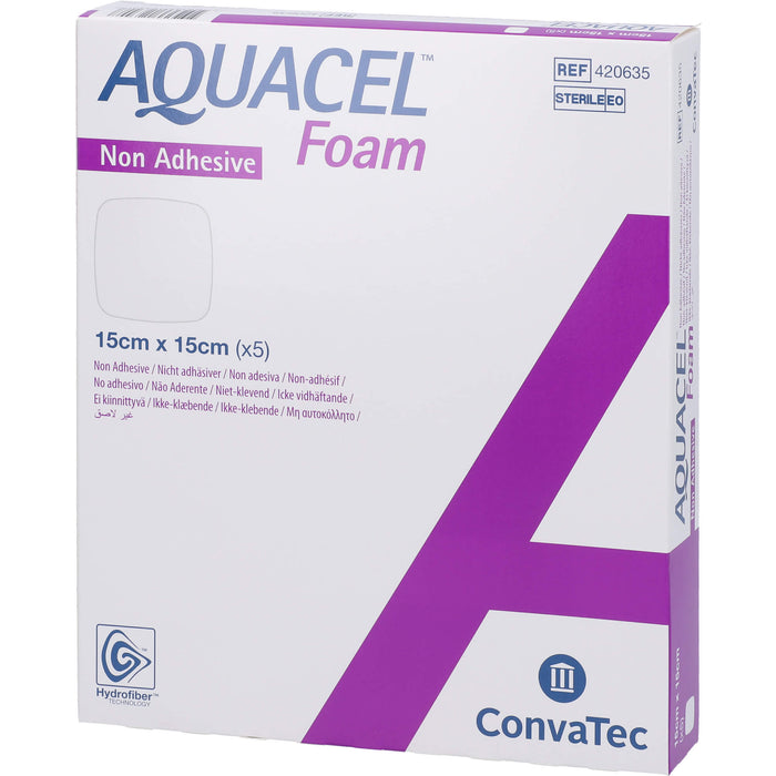 AQUACEL Foam nicht adhäsiv 15x15 cm Verband, 5 St VER