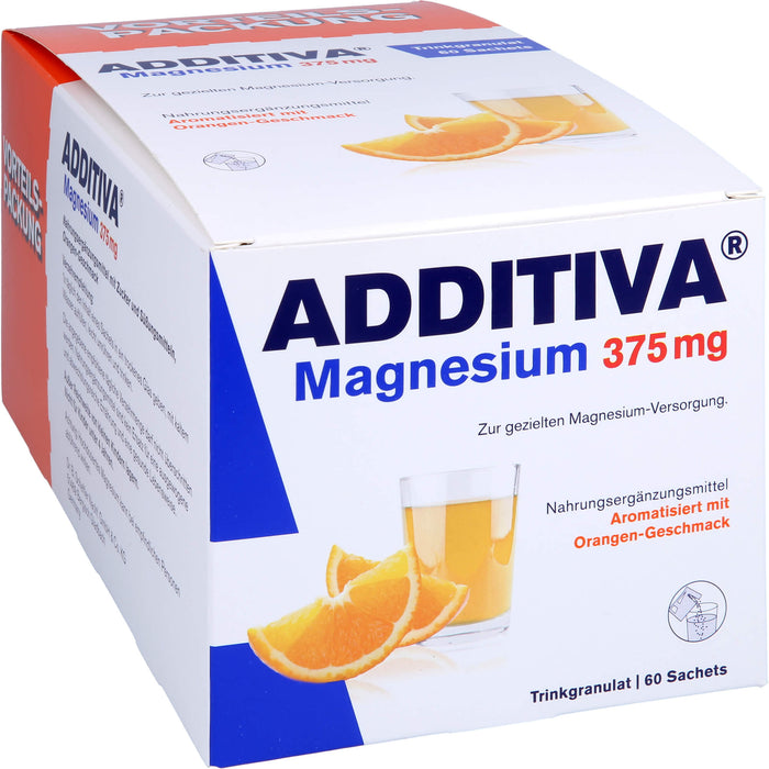 ADDITIVA Magnesium 375mg Sachets, 60 St. Pulver