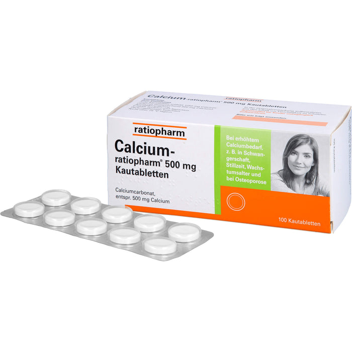 Calcium-ratiopharm 500 mg Kautabletten, 100 St. Tabletten