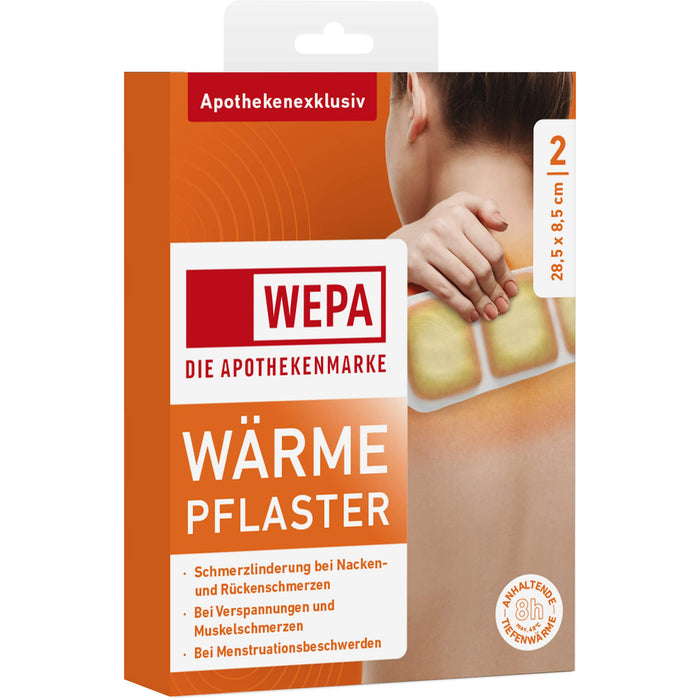 Wärmepflaster Nacken/Rücken 28,5x8,5cm WEPA, 2 St. Kompressen