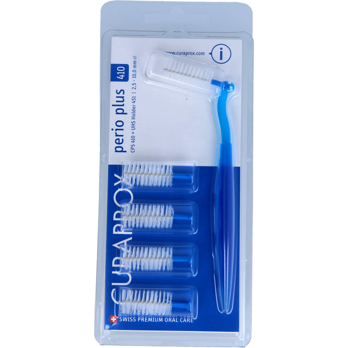 CURAPROX CPS PERIO PLUS 410 2,5-10 mm Interdentalbürsten + UHS Halter 451, 1 St. Packung