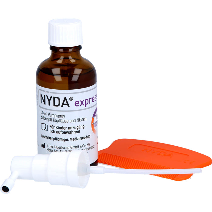 NYDA express Pumpspray bekämpft Kopfläuse und Nissen, 50 ml Lösung