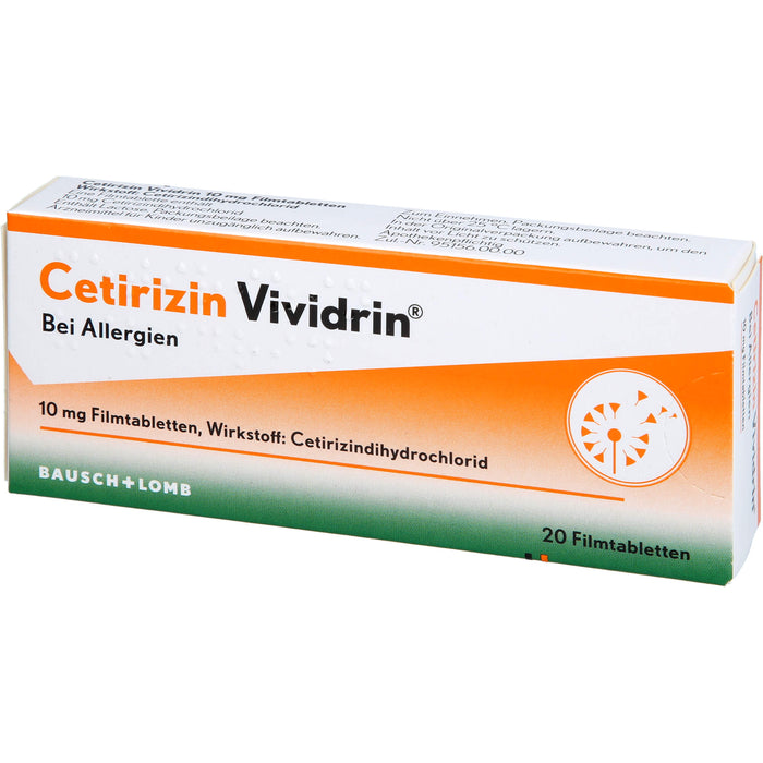 Cetirizin Vividrin 10 mg Filmtabletten, 20 St. Tabletten