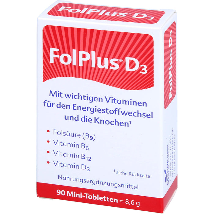 FolPlus + Vitamin D3 Mini-Tabletten, 90 St. Tabletten