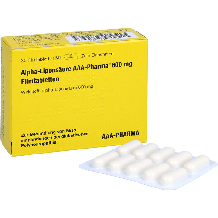 Alpha-Liponsäure AAA-Pharma 600 mg Filmtabletten, 30 St. Tabletten