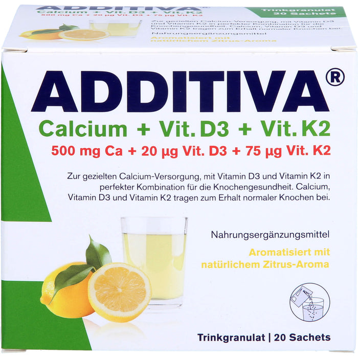 Additiva Calcium + D3 + K2 Granulat, 20 St. Beutel