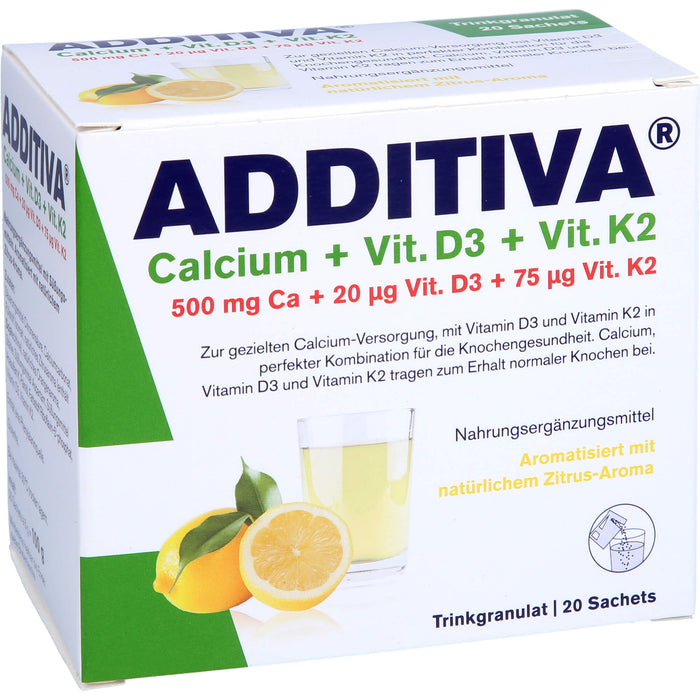 Additiva Calcium + D3 + K2 Granulat, 20 St. Beutel