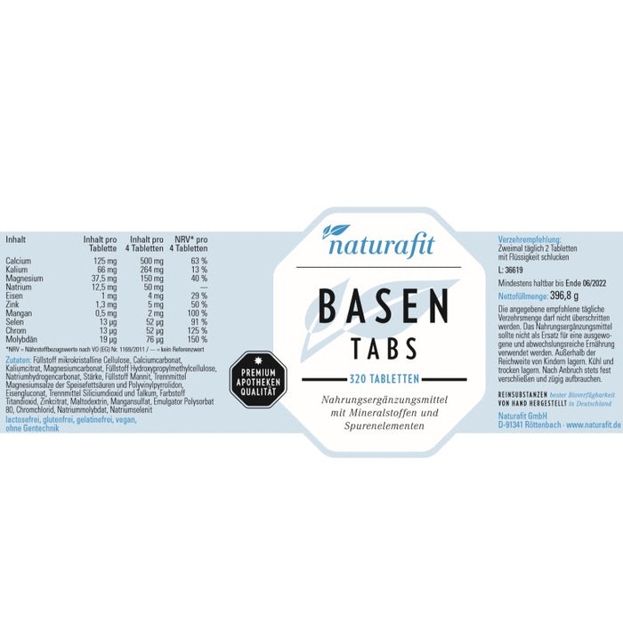 naturafit Basen Tabs Tabletten, 320 St. Tabletten