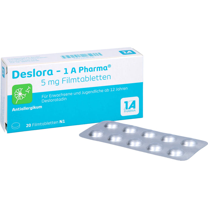 Deslora - 1 A Pharma 5 mg Filmtabletten Antiallergikum, 20 St. Tabletten