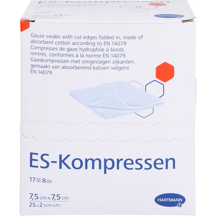 ES-KOMPRESSEN steril 7,5x7,5 cm 8fach, 25X2 St KOM