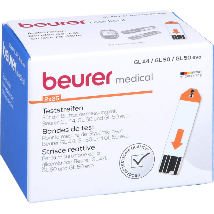 beurer medical Teststreifen für die Blutzuckermessung, 50 St. Teststreifen