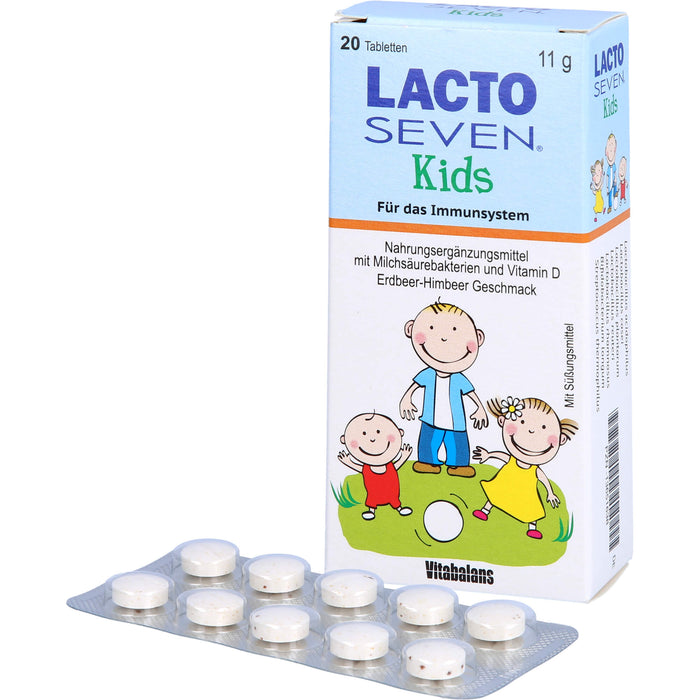 Lacto Seven Kids Erdbeer-Himbeer-Geschmack, 20 St TAB