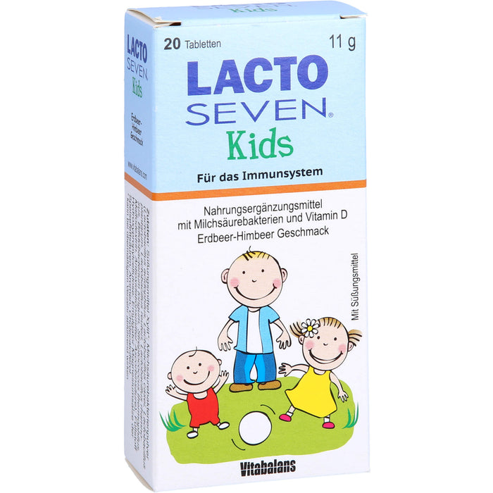 Lacto Seven Kids Erdbeer-Himbeer-Geschmack, 20 St TAB