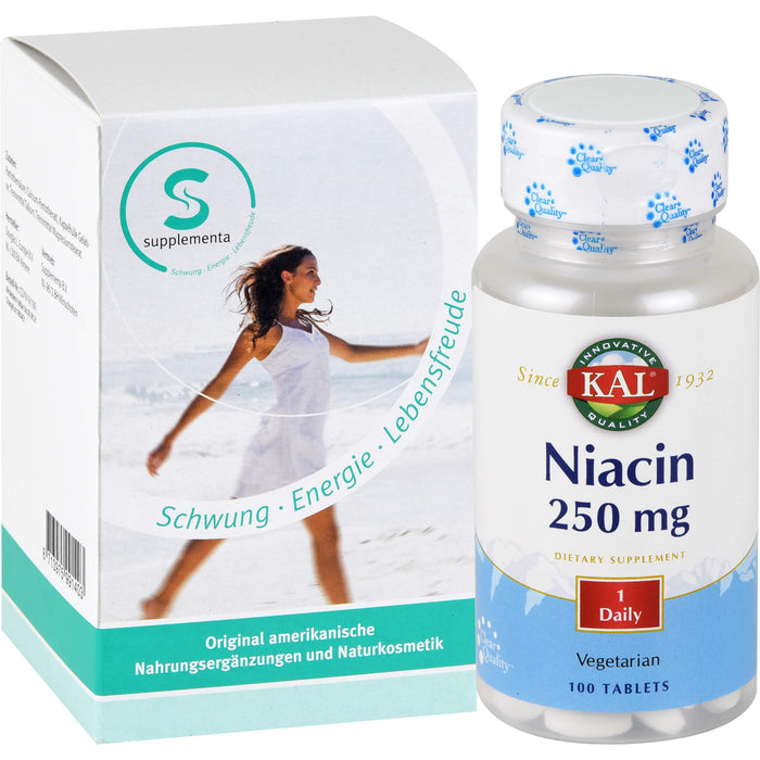 KAL Vitamin B3 Niacin 250 mg Tabletten, 100 St. Tabletten