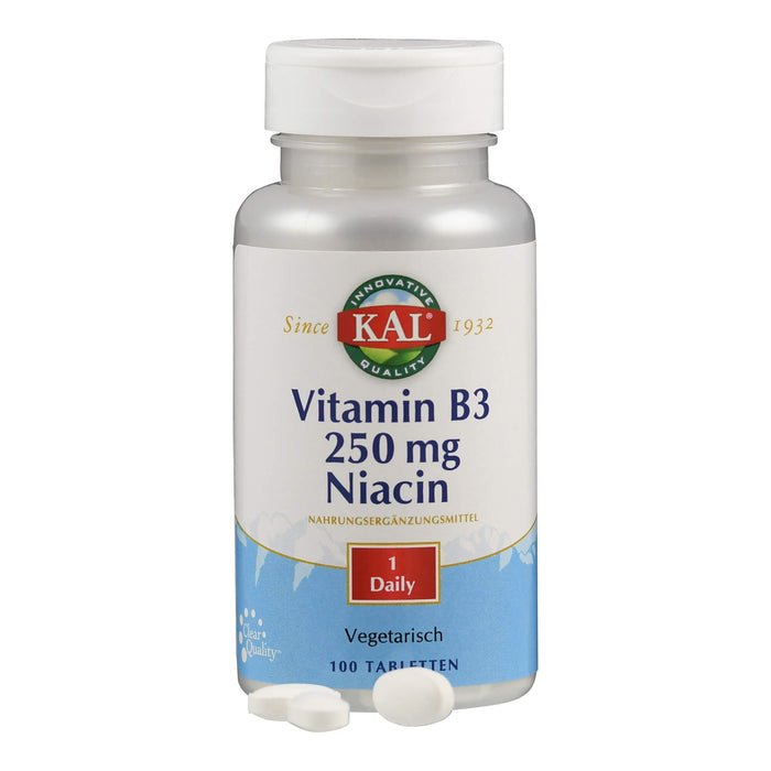 KAL Vitamin B3 Niacin 250 mg Tabletten, 100 St. Tabletten