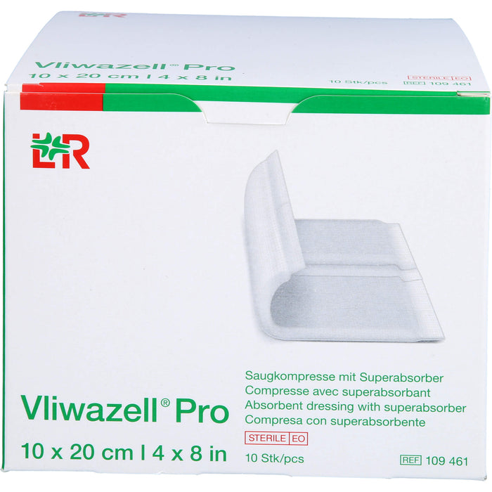 Vliwazell Pro superabsorb. steril 10x20 cm, 10 St KOM