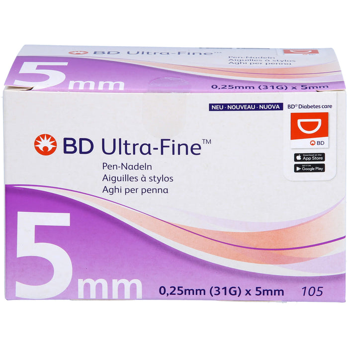 BD Ultra-Fine 5 mm 31 G Pen-Nadeln, 105 St. Kanülen