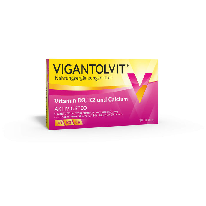 VIGANTOLVIT Vitamin D3, K2 und Calcium Aktiv-Osteo Tabletten, 30 St. Tabletten