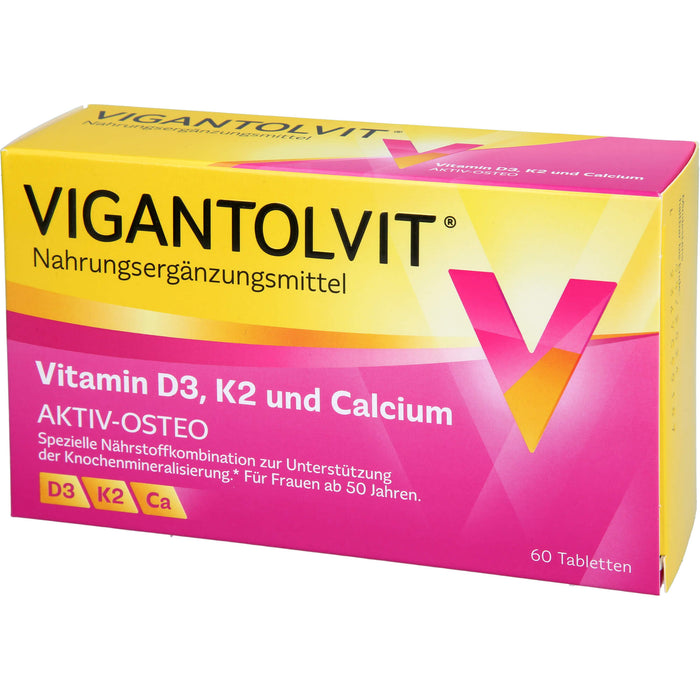 VIGANTOLVIT Vitamin D3, K2 und Calcium Tabletten, 60 St. Tabletten